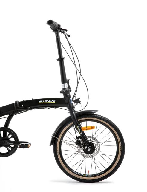 Bisan FX 3600 NX7  Katlanır Bisiklet Mat Siyah Sarı Beyaz - Görsel 2